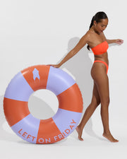 Tubular Top + Backside Thong - Aperol (Size S) + Pool Floatie - Blue Skies / Aperol