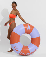 Tubular Top + Backside Thong - Aperol (Size S) + Pool Floatie - Blue Skies / Aperol