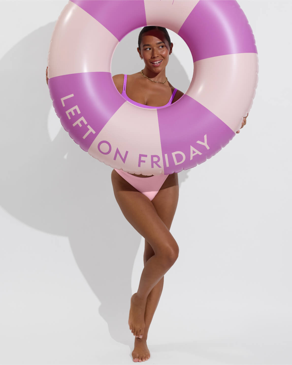 Pool Days Top D+ - Punch (32DD, Size S)  + Dip Bottom - Salt (Size S) + Pool Floatie - Salt / Punch