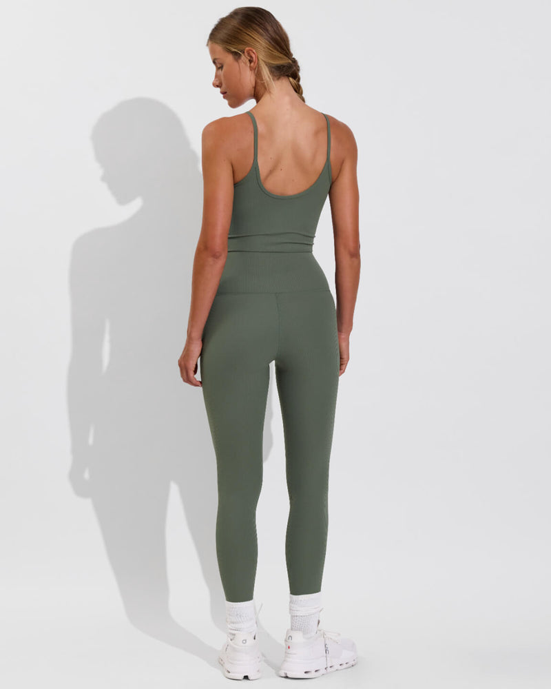 Barre Tank *Rib + Super Moves Tight *Rib - Agave (Size S)