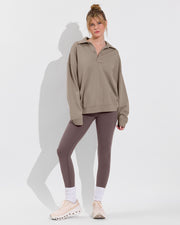 Half Time Sweatshirt - Beach + Double Scoop Playsuit 27" - Stormy (Size S)