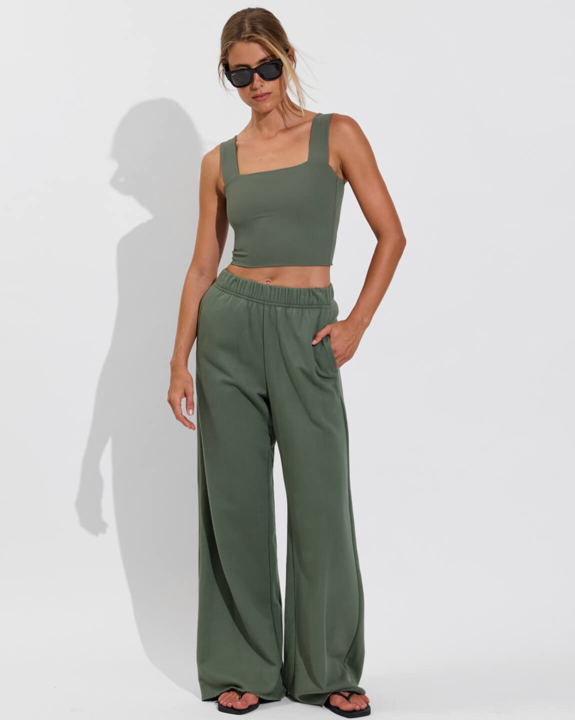 Frame Tank *Rib + Homerun Pant - Agave (Size S)