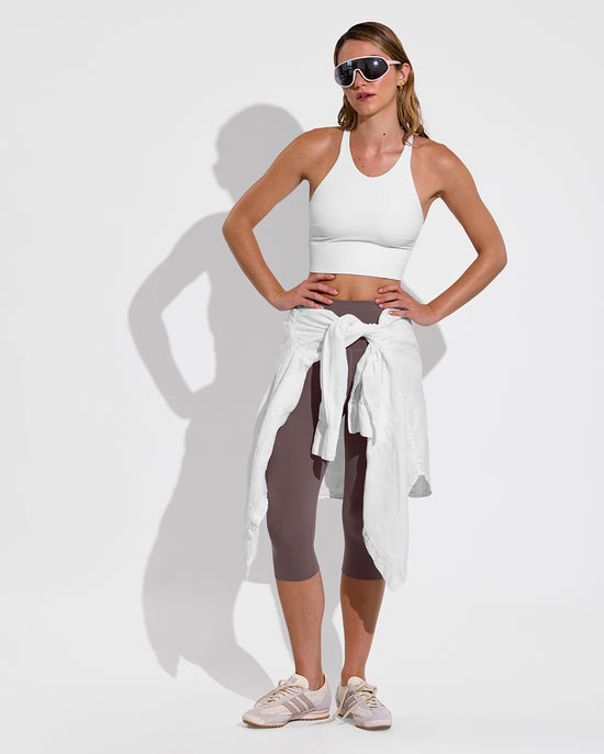 Super Flex Tank - Coconut + Pedal Pusher - Stormy (Size S)