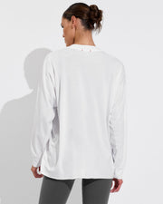 Swell Oversized Long Sleeve Tee - Coconut (Size S/M) + Plunge Playsuit 27" - Eclipse (Size S) 