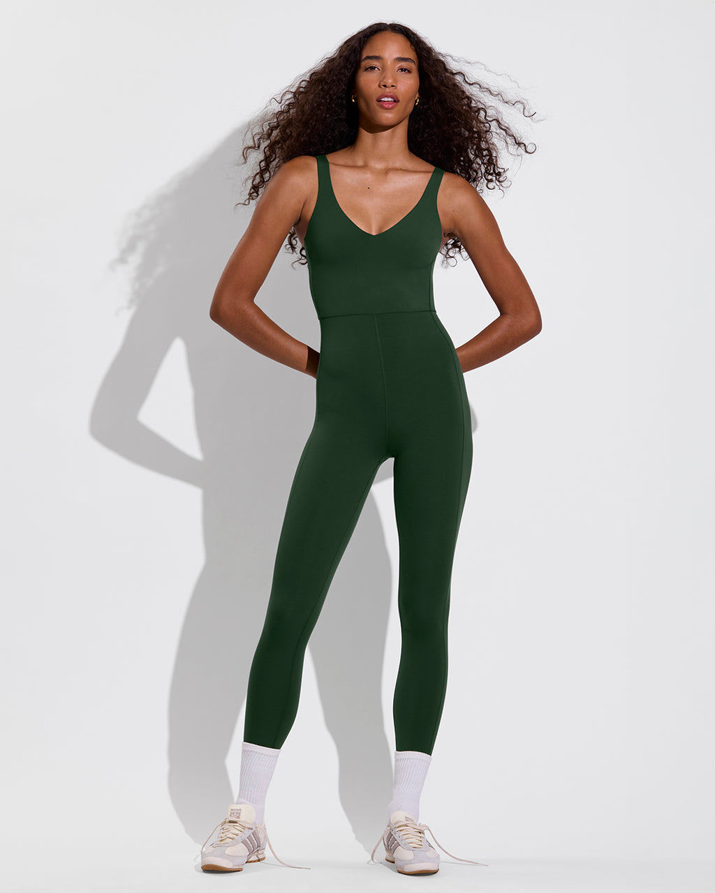 Plunge Playsuit Green Playsuit – Left On Friday - Main Image