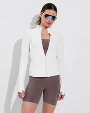 Super Moves Jacket - Coconut + Frame Top + Super Moves Short 5” - Stormy (Size S)