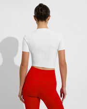 Super Moves SS Tee - Coconut + Super Moves Tight - Sweet Chili Heat (Size S)