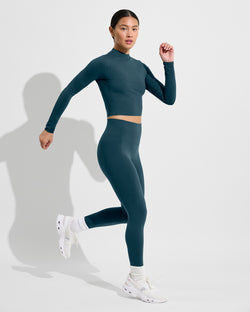 Rays Long Sleeve Top + Super Moves Tight - Deep End (Size S)