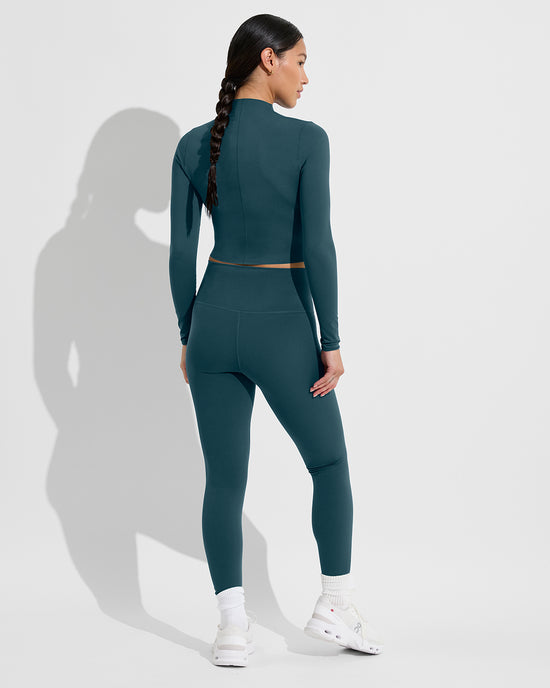 Rays Long Sleeve Top + Super Moves Tight - Deep End (Size S)