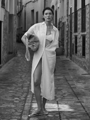 Getaway Shirt Dress in Coconut