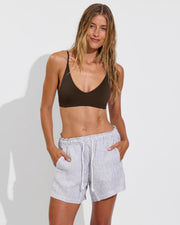Sunday Top - Cold Brew + Getaway Short 5" - Coastal Stripe: Varsity / Coconut (Size S)