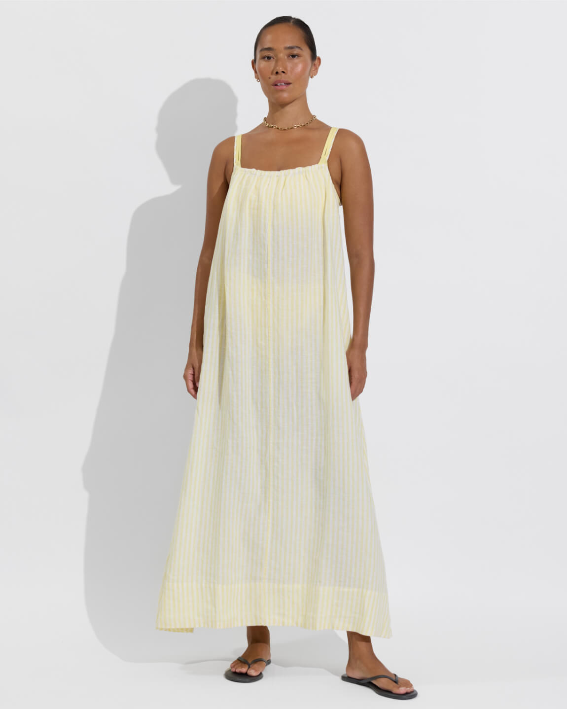 Leisure Maxi Dress - Bungalow Stripe: Melt / Coconut (Size S/M)