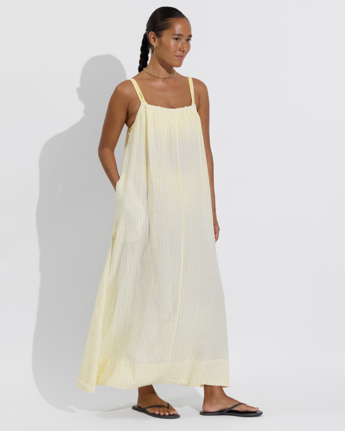 Leisure Maxi Dress - Bungalow Stripe: Melt / Coconut (Size S/M)