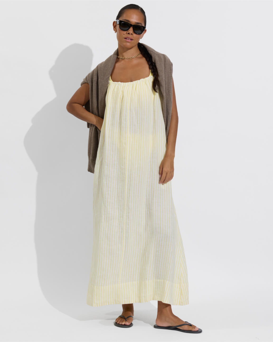 Leisure Maxi Dress - Bungalow Stripe: Melt / Coconut (Size S/M)