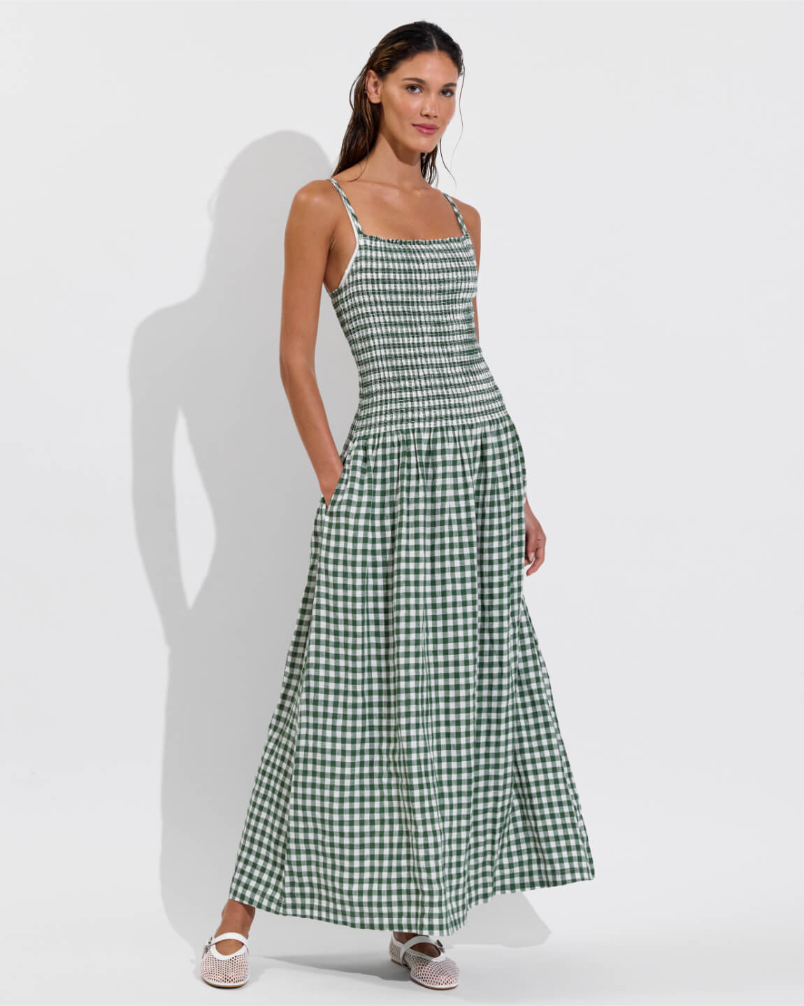 Palma Dress - Gingham: Tropics / Coconut (Size S)