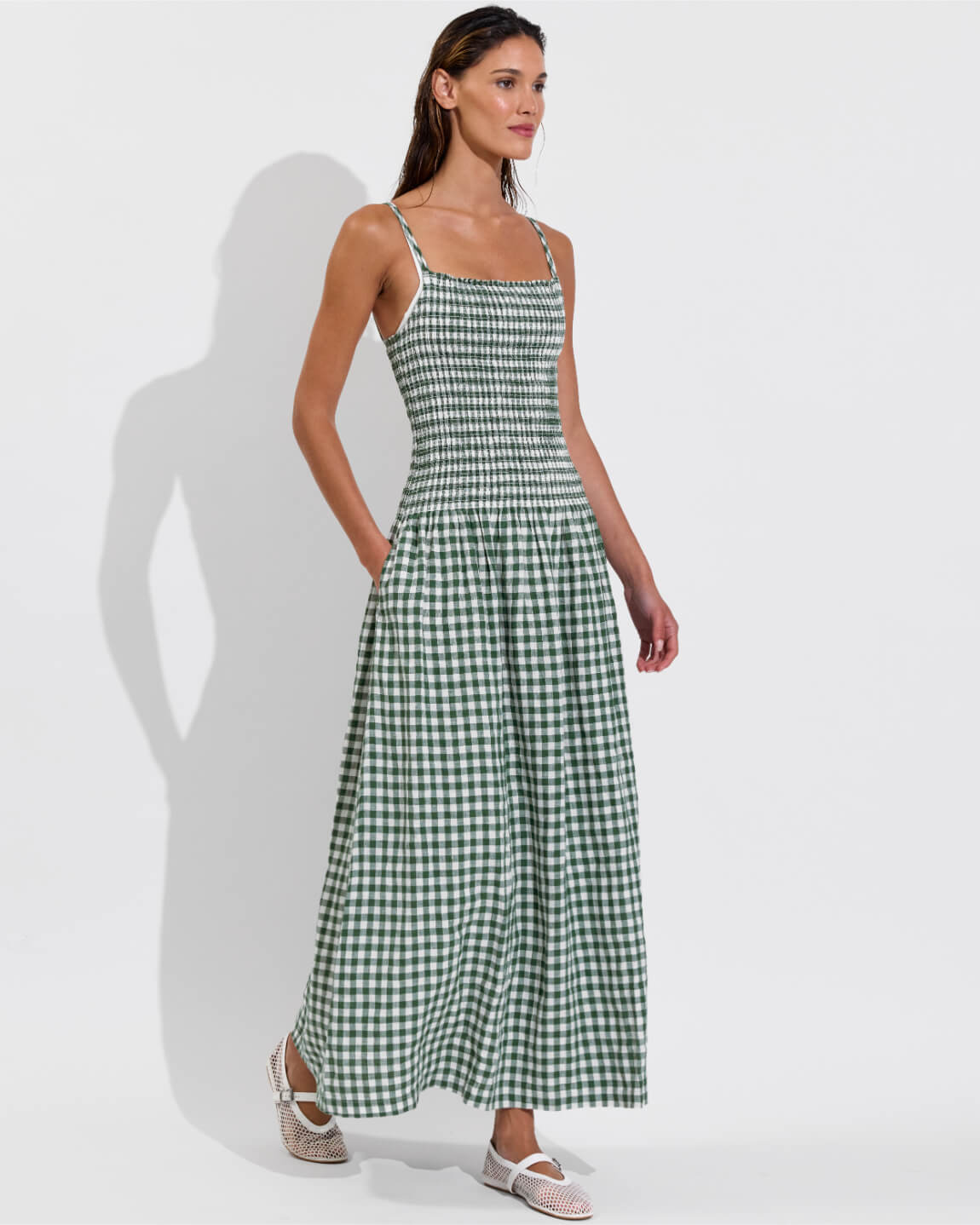 Palma Dress - Gingham: Tropics / Coconut (Size S)