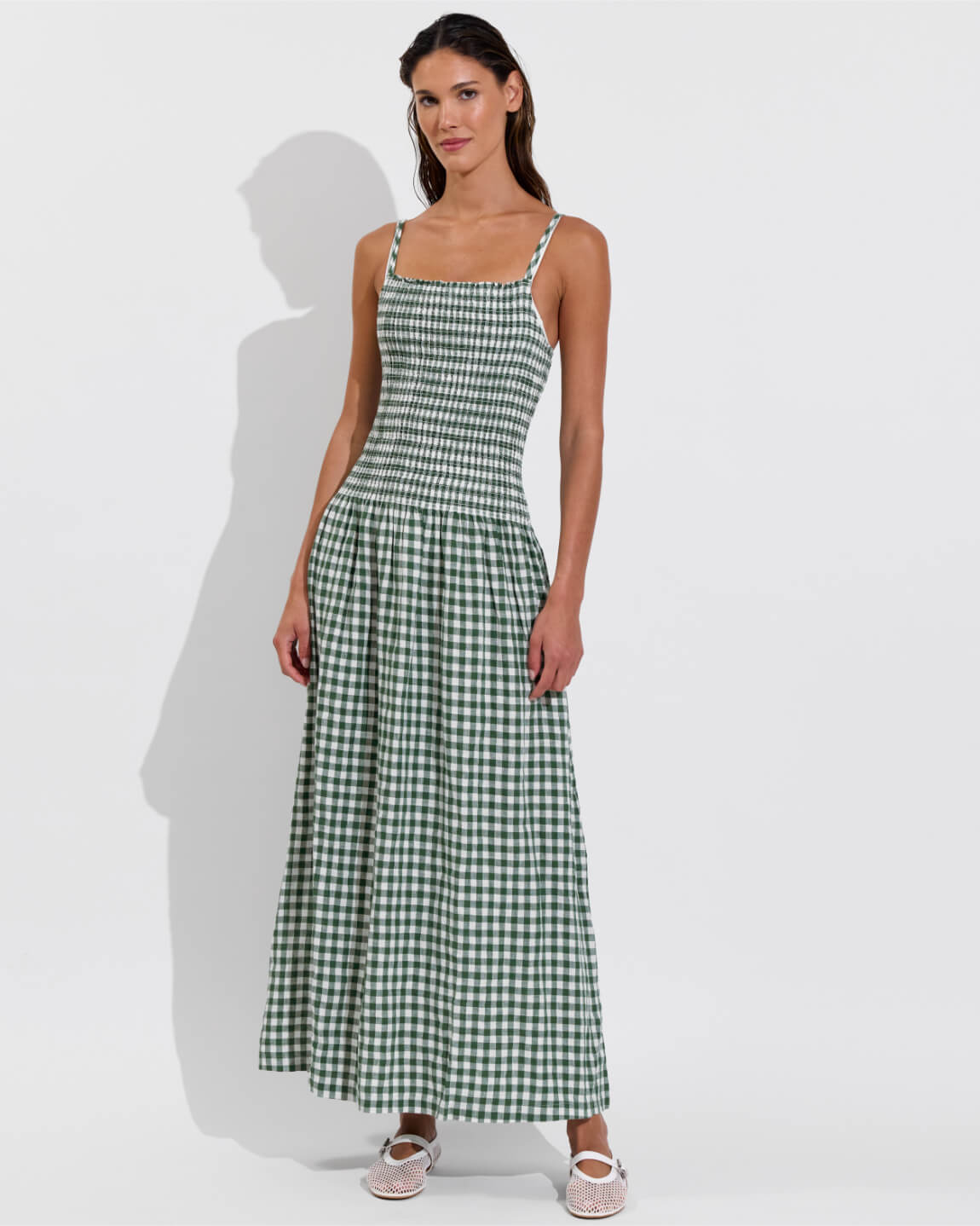Palma Dress - Gingham: Tropics / Coconut (Size S)