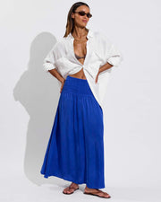 Sandy Top - Stormy + Paloma Skirt - First Place (Size S) + Getaway Button Down - Coconut (Size S/M)