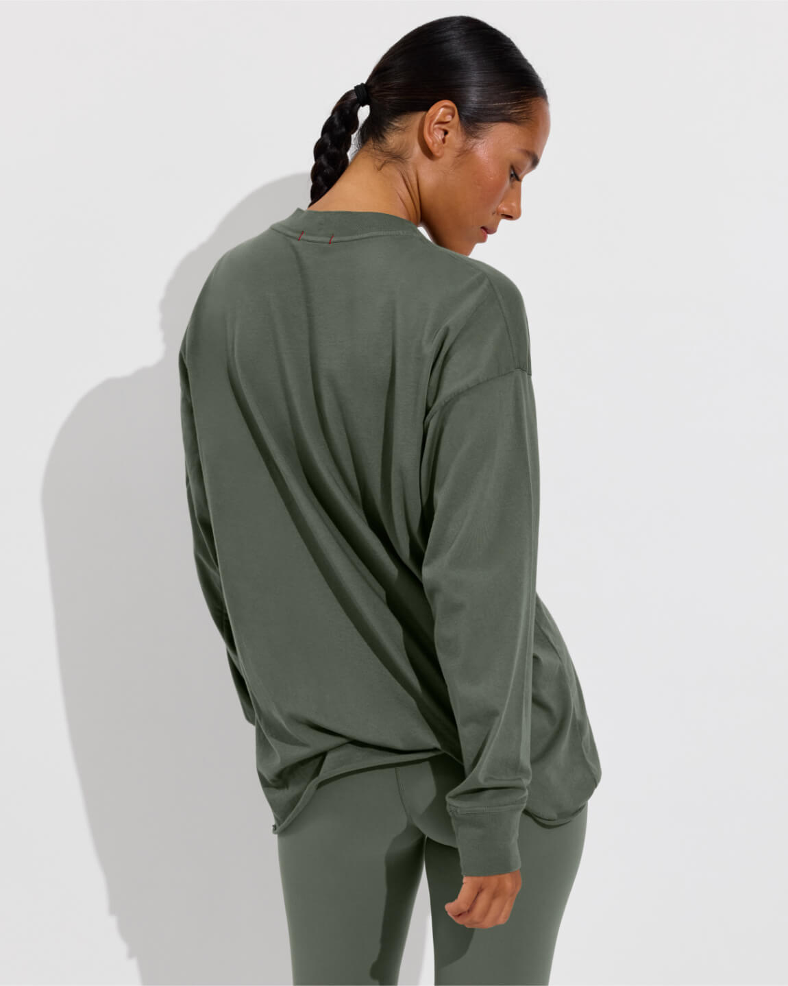 Swell Oversized Long Sleeve Tee (Size S/M) + Super Moves Tight - Agave (Size S)