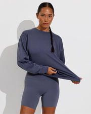 Swell Oversized Long Sleeve Tee (Size S/M) + Super Moves Short 5" - Varsity