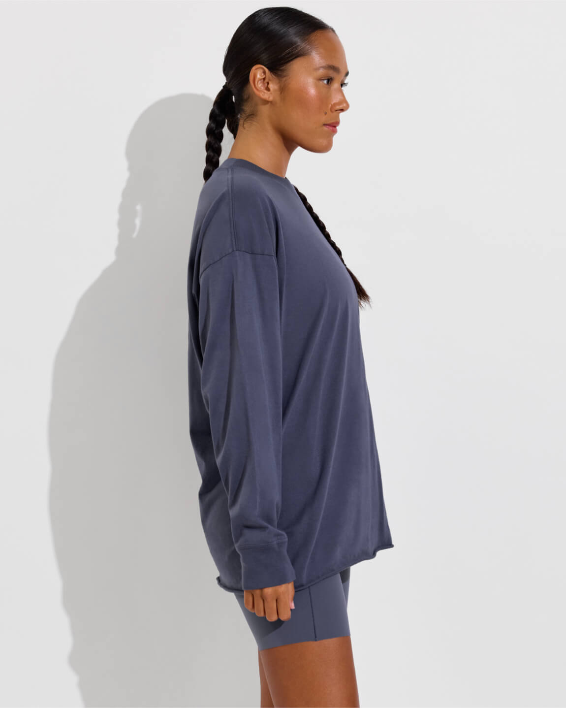 Swell Oversized Long Sleeve Tee (Size S/M) + Super Moves Short 5" - Varsity