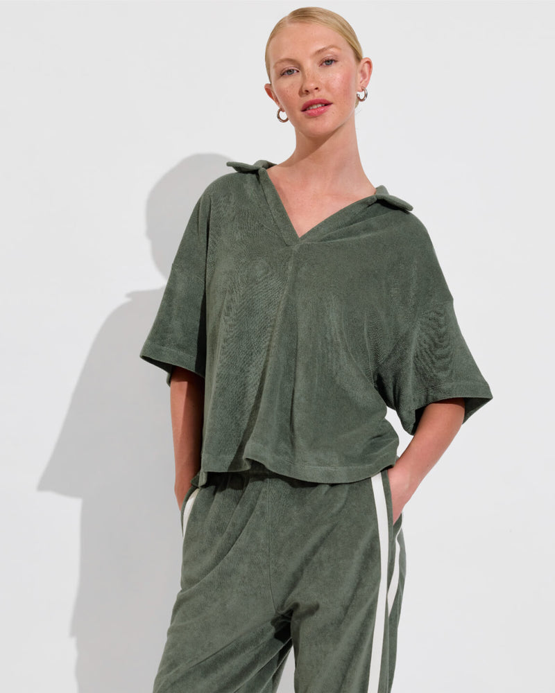 Towel To Go Top (Size S/M) + Towel To Go Jogger - Agave (Size S)
