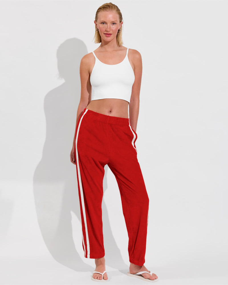 Barre Tank - Coconut + Towel To Go Jogger - Sweet Chili Heat (Size S)