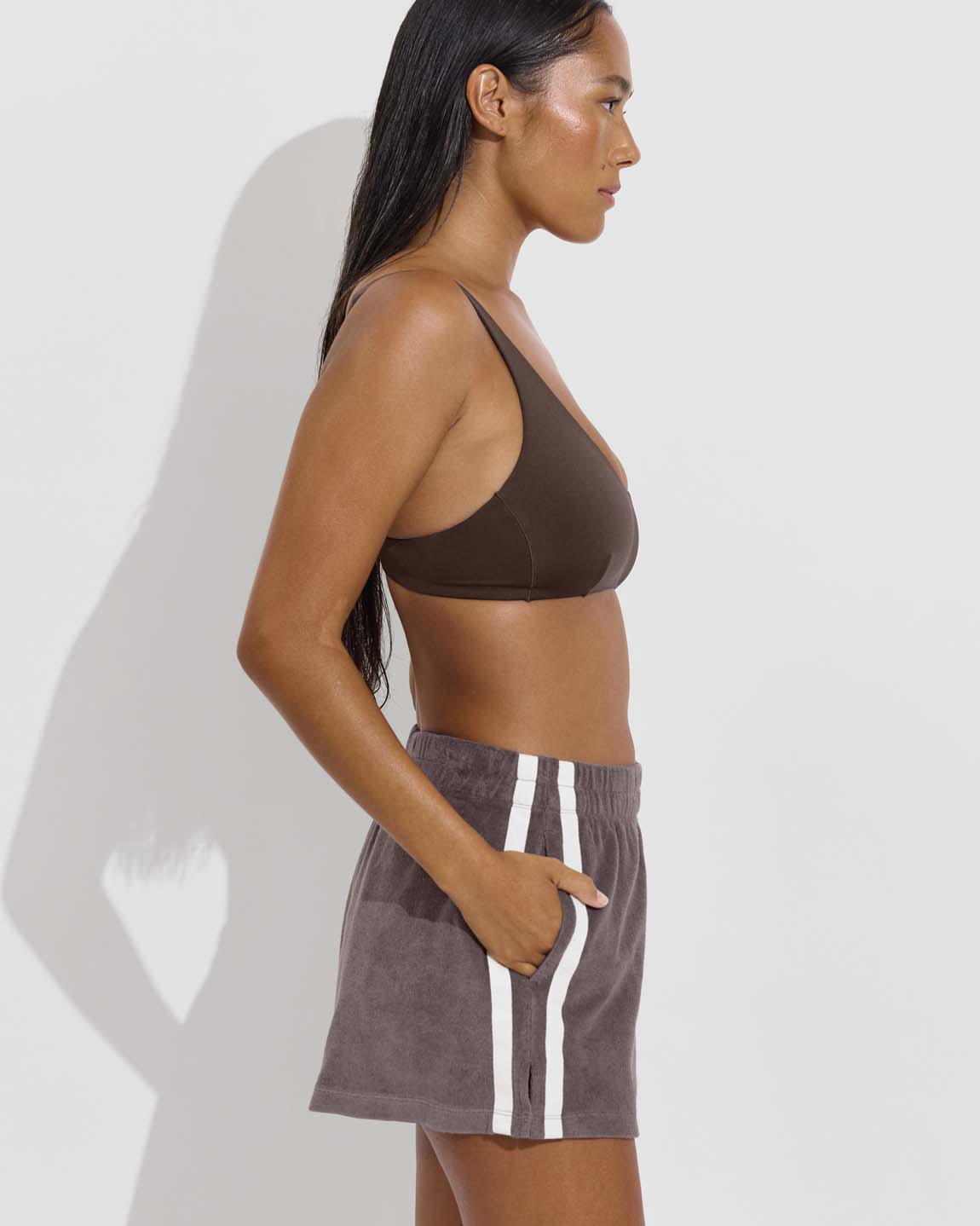 Sunday Top D+ (32DD, Size S) + Towel To Go Short - Stormy (Size S)