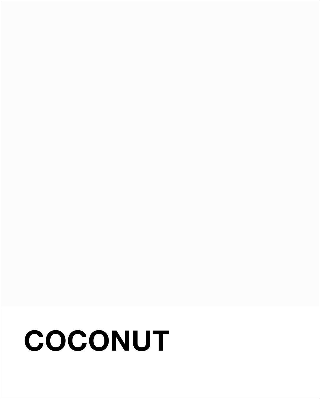 Black text 'COCONUT' on a white background