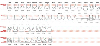 Swim Tops comparison chart