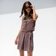 Journey Tie Top + Journey Short - Stormy (Size S)