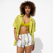 Day Trip Button Down - Sour + Getaway Short - Tidal Stripe Wild (Size S)