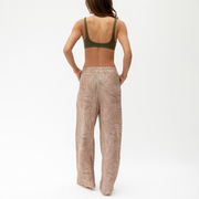 Day Trip Pant - Petite Palm Fronds Tan (Size S)