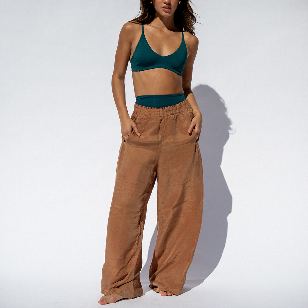 Sunday Top - Deep End + Day Trip Pant - Tan Lines (Size S)