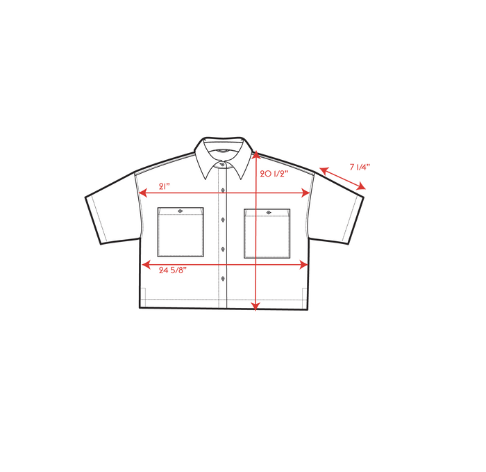 Getaway cropped shirt Measurements