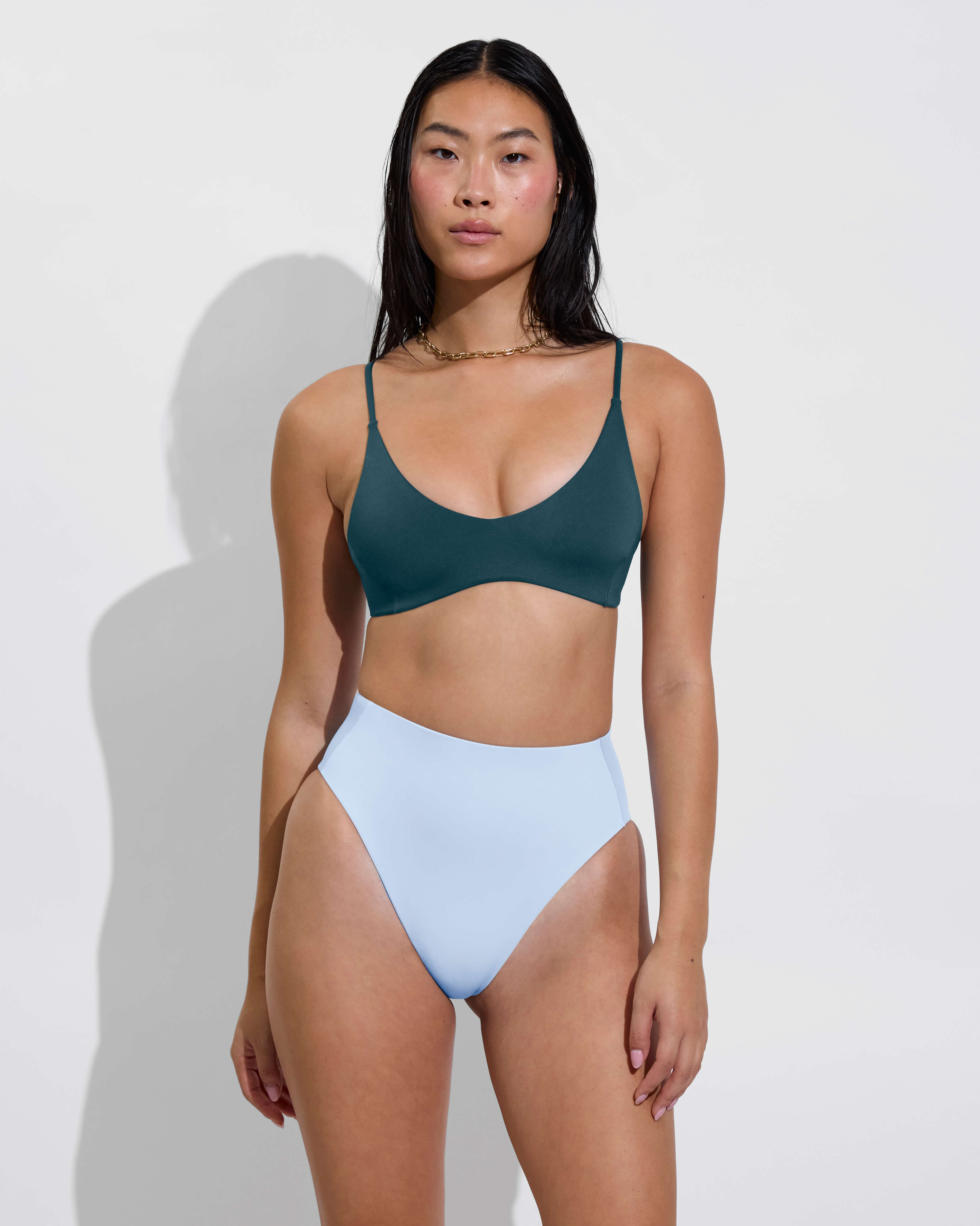 Sunday Top - Deep End + Hi Hi Bottom - Blue Skies (Size S)