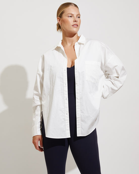 Port Button Down - Coconut + Plunge Playsuit - Sprint (Size L)