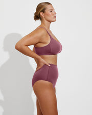 Pool Days Top D+ (36DD) + Hi Tide Bottom - Desert Plum (Size L)