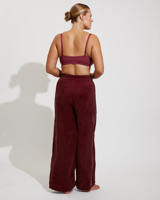 Pool Days Top D+ (36DD) - Desert Plum + Day Trip Pant - Jam (Size L)