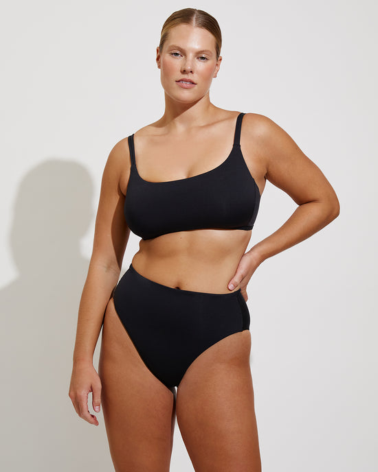 Pool Days Top D+ (36DD) + Hi Hi Bottom - Jet (Size L)