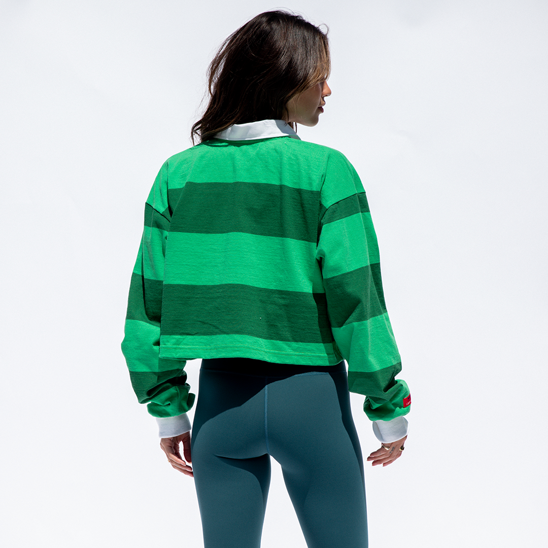 League Shirt Cropped - Green Stripes