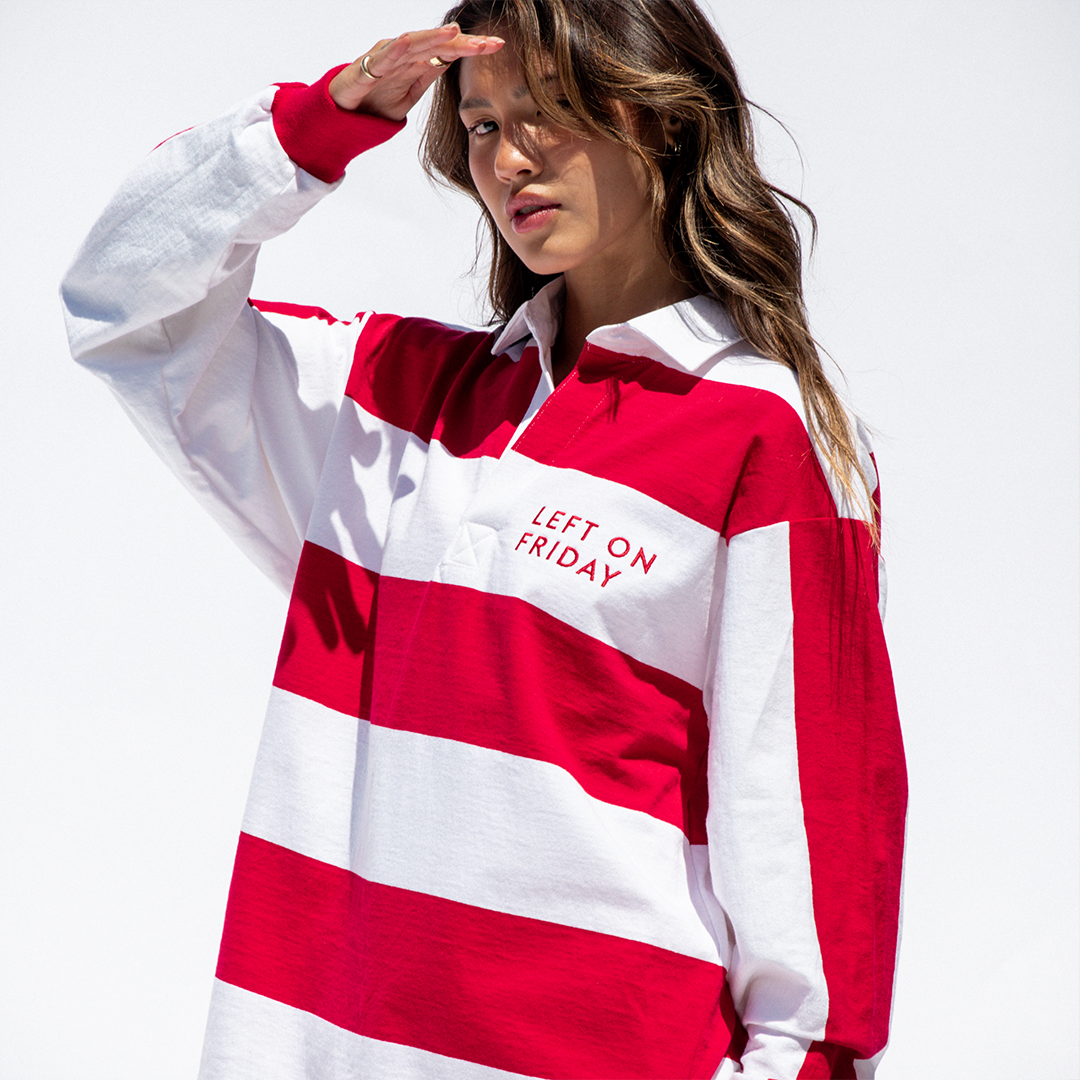 League Shirt - Red / White Stripe (Size S/M)