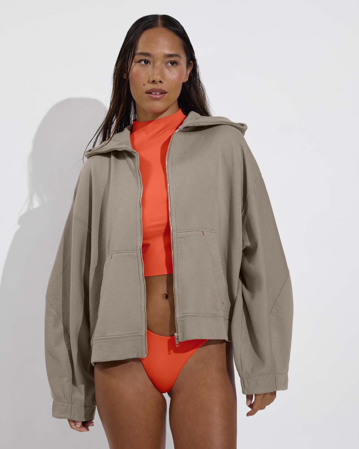 Beach Side Hoodie - Beach (Size S/M) + Rays Sleeveless Top + Backside Thong - Aperol (Size S)