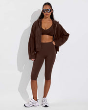 Beach Side Hoodie - Cold Brew (Size S/M) + Sunday Top D+ (32DD, Size S) + Pedal Pusher (Size S) 