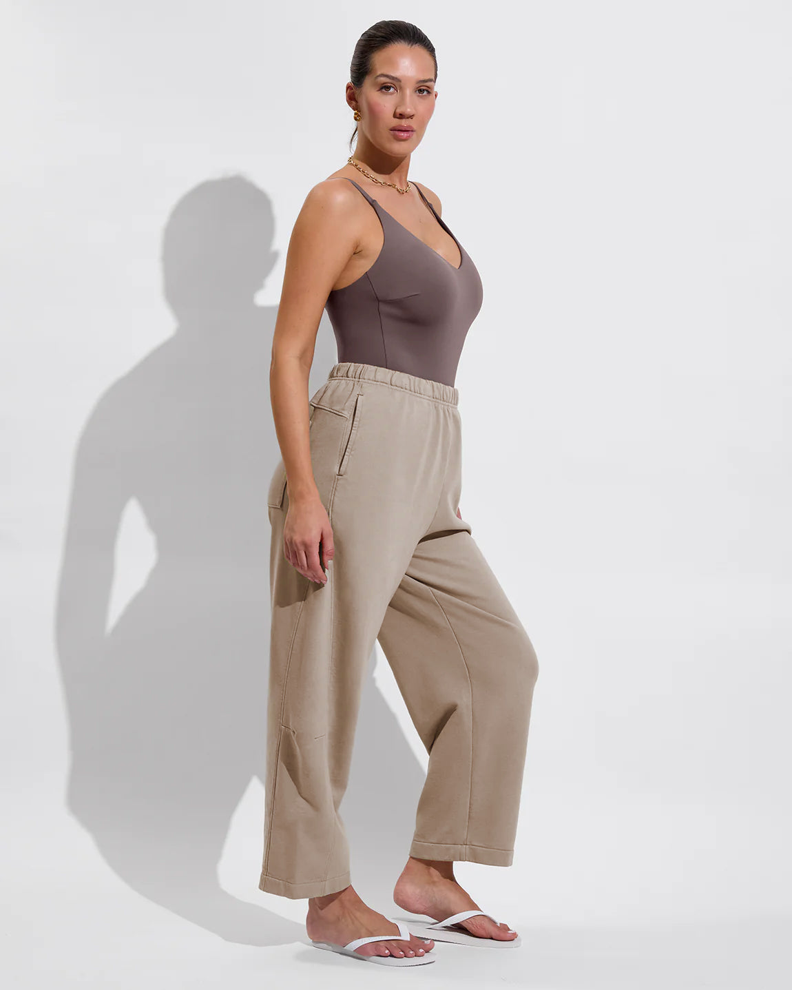 Sunday Suit D+ - Stormy (34DD, Size L) + Beach Side Sweatpant - Beach (Size L)
