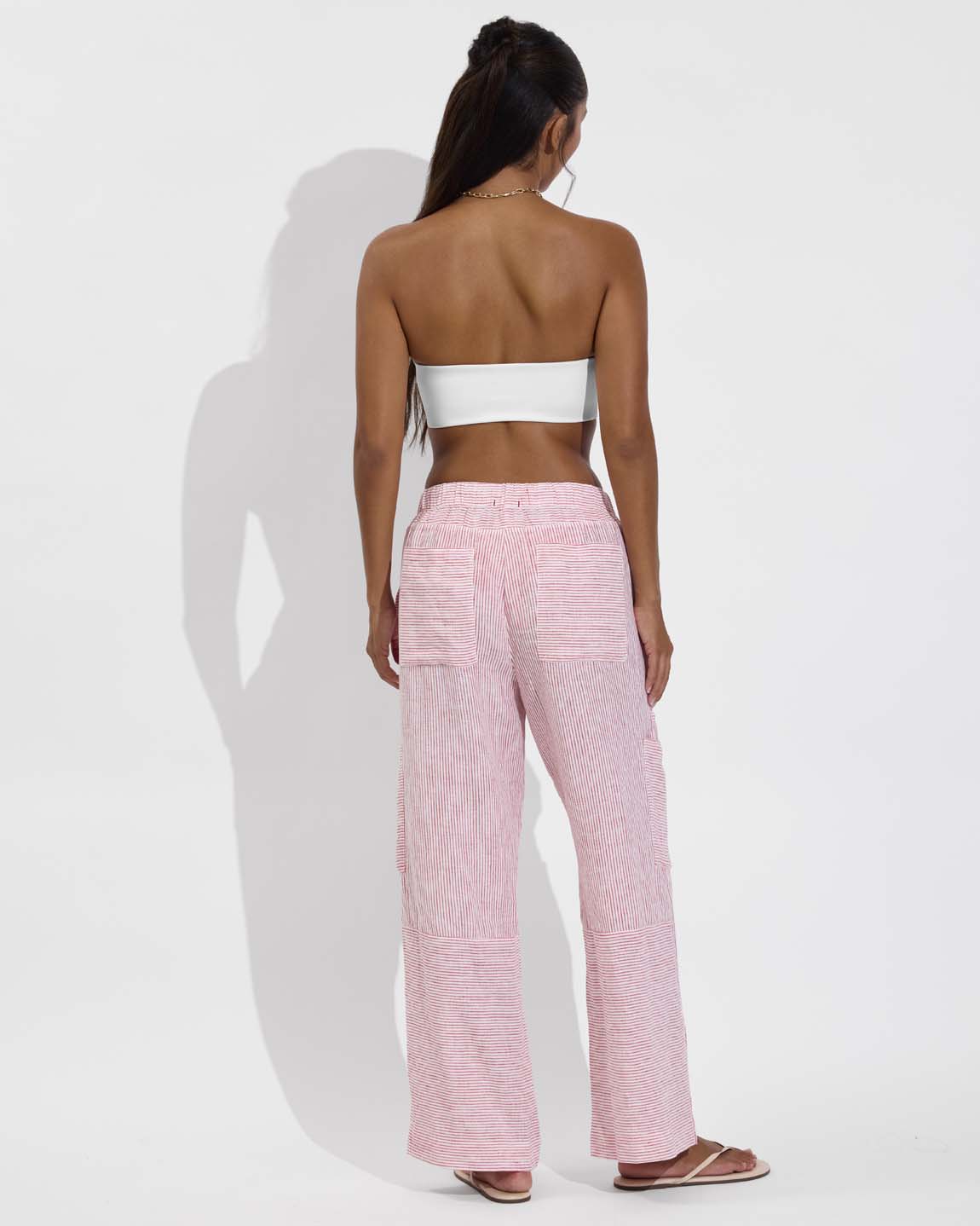 Tubular Top - Coconut (Size S) + Carry On Pant - Coastal Stripe: Sweet Chili Heat / Coconut (Size S)