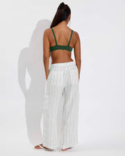 Sunday D+ Top - Tropics (32DD, Size S) + Carry On Pant - Sandbar Stripe: Coconut / Tropics (Size S)