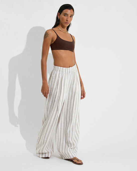 Pool Days Top - Cold Brew + Coastal Pant - Beach/Coconut (Size S)