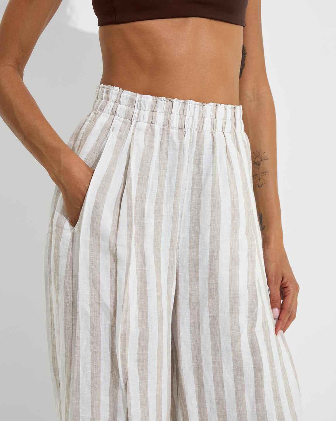 Pool Days Top - Cold Brew + Coastal Pant - Beach/Coconut (Size S)