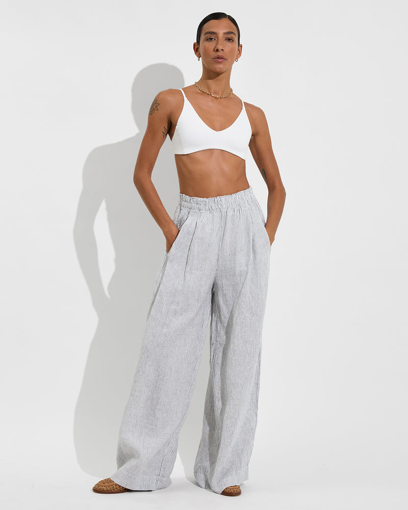 Sunday Top - Coconut + Coastal Pant - Varsity/Coconut (Size S)